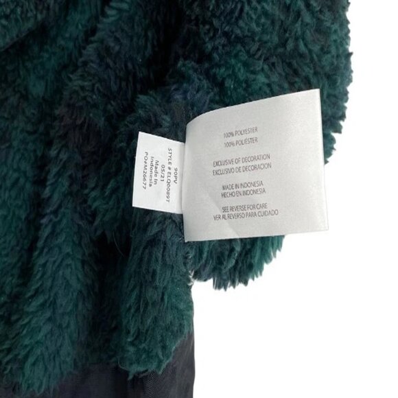 Eddie Bauer Green Tartan Plaid 1/4 Collar Fleece Pullover Sweater Jacket Men's L - Picture 6 of 7